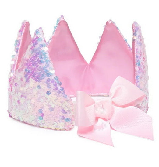 Couronne de princesse à paillettes rose pastel