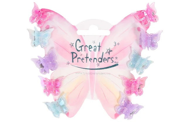 Ens. 10 mini pinces à cheveux papillons