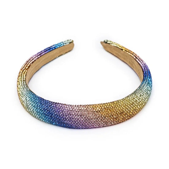 Serre-tête arc-en-ciel strass scintillant