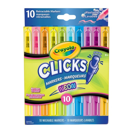 Ens. 10 marqueurs rétractables Clicks Neon